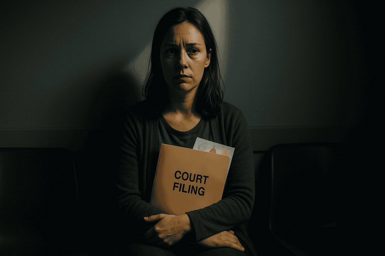 Litigant against wall