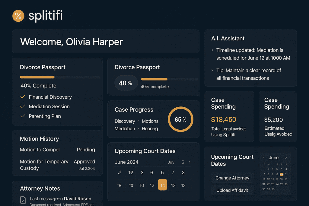Splitifi Litigant Dashboard